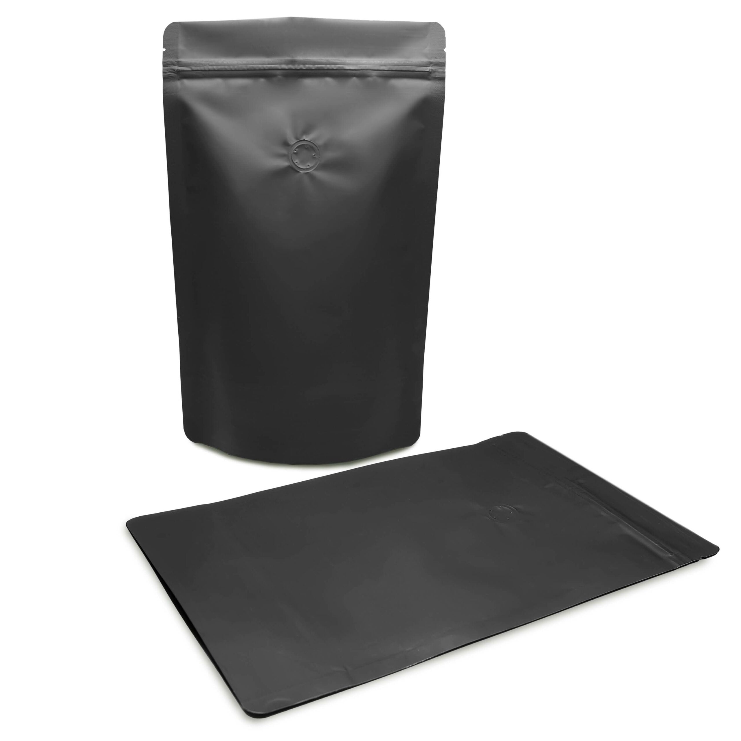 Matte Black Stand Up Pouches With Window 6×9.5×3.5 – 100 Pack